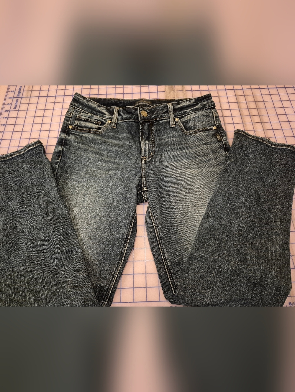 Silver Jeans Women Size 29/29 Blue Elyse‎ Straight EUC